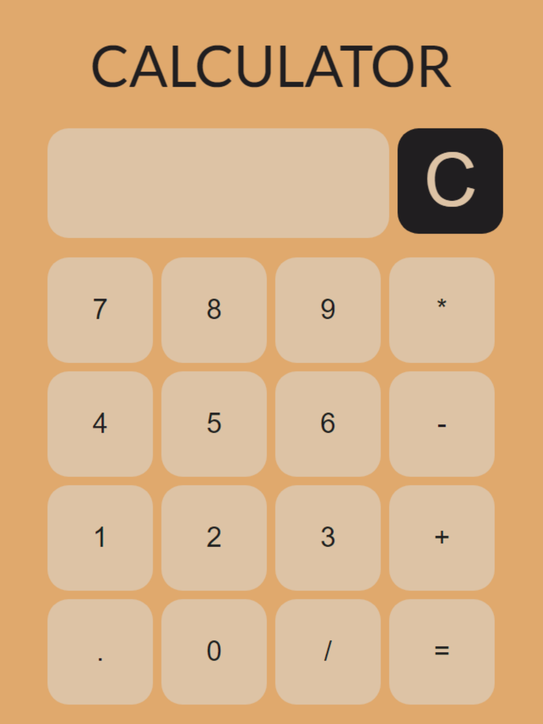 picture of the first calculator wen app that I designed and buit